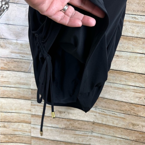 beyond control black one piece swimsuit V-Neck Adjustable Swim dress Size 12NWT - Picture 4 of 6